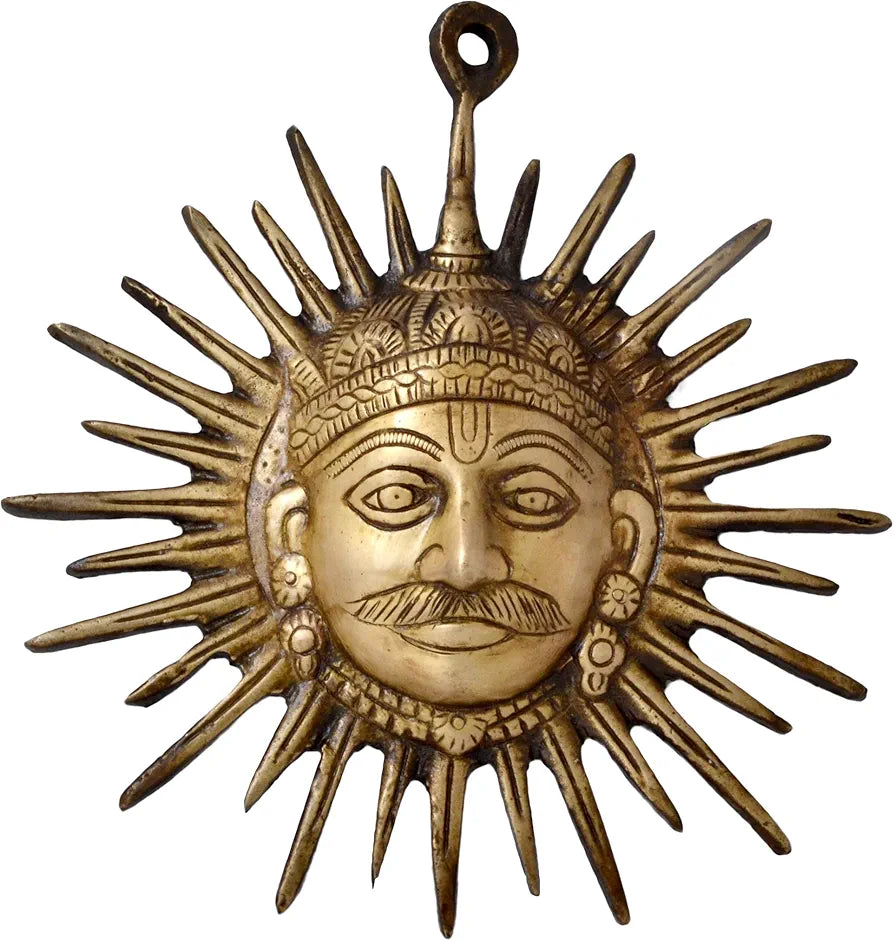 Two Moustaches Brass Surya Wall Hanging for Home Decor