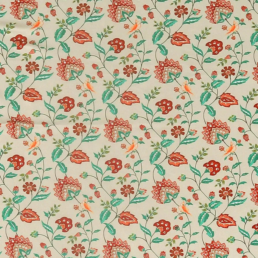 Cloth Fusion Blackout Printed Premium Window Curtains 5 Feet Long Set of 2 Red Flower