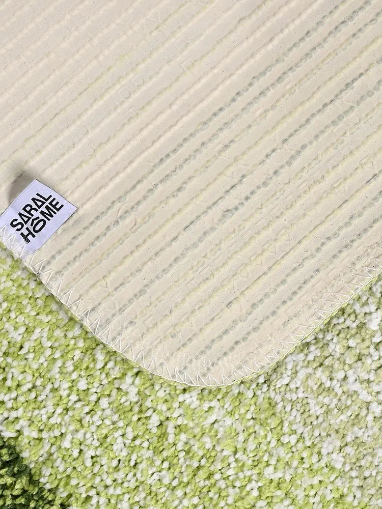 Saral Home Microfiber Striped Rectangle Shaped Anti-Skid Bath Mats Colour Green (Pack of 2)