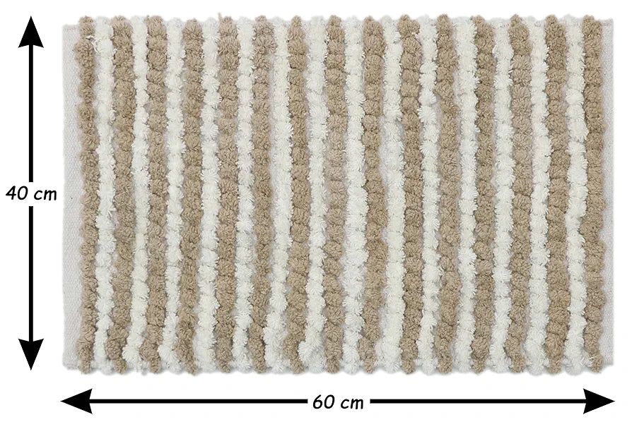The Home Talk Luxury Chenille Round Bathmats Non-Slip Anti-Skid Colour Beige