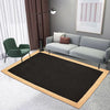 Kuber Industries 5x7 Feet Reversible Carpets for Living Room Machine Washable Border Black & Beige