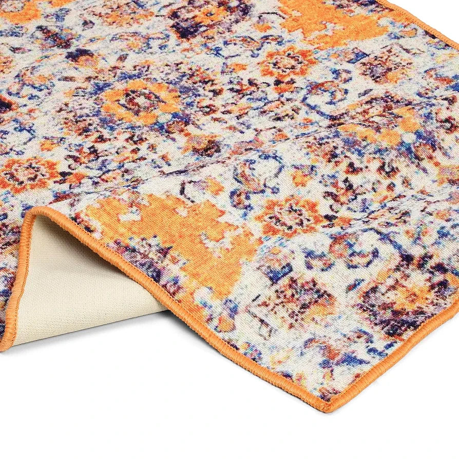 Status Contract Polyester Printed Vintage Persian Carpet Rug Colour Multicolour