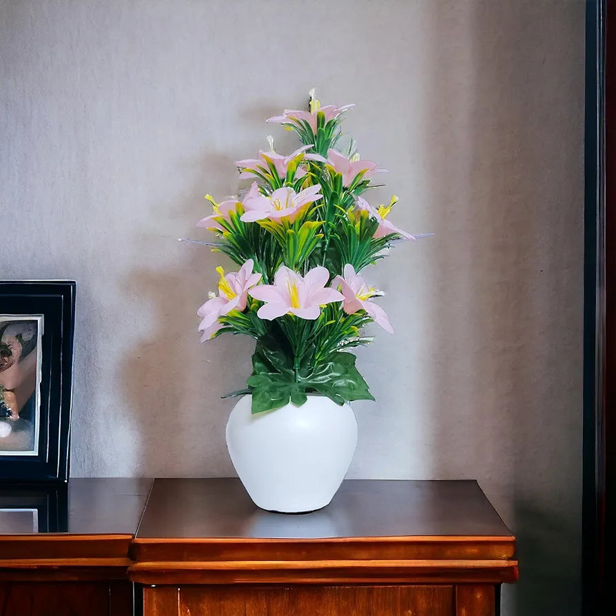 Artificial Plants for Home Decor Showcase Plants Flowers with Pot Fake Plant Pink