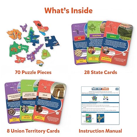 Skillmatics India Map Puzzle Educational Toy For Learning Facts About India