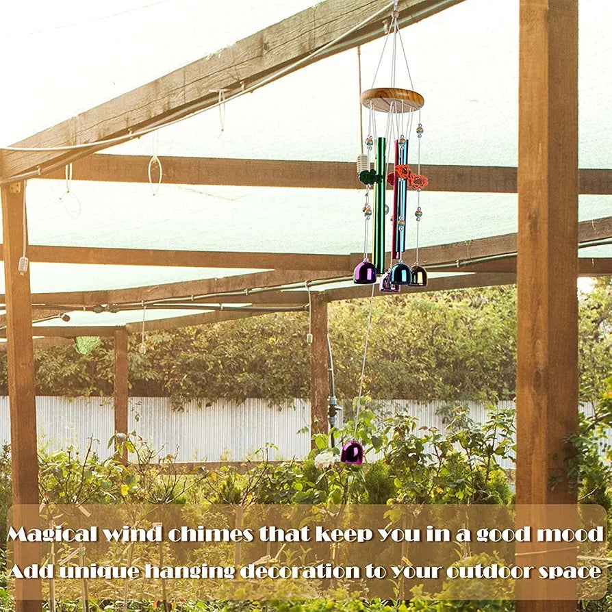 Lilone Brass Pipe And Bell Wind Chimes Multi Color 24 Inch Long