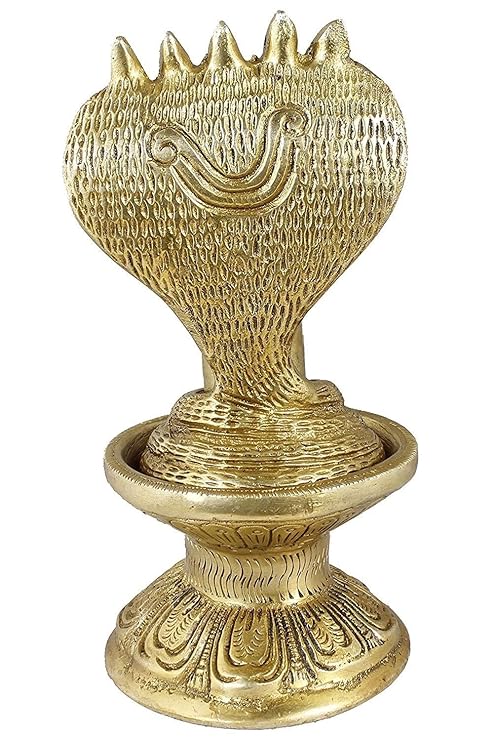 The Advitya Shivling for Home Puja Mandir With Sheshnaag Brass Statue | Shiva Lingam for Shiv Mahadev Sawan Maha Shivratri Pooja