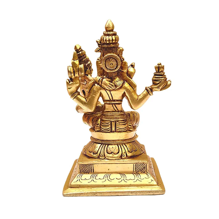 anciently Swarna Akarshana Bhairava Idol | Swarna Akarshana Bhairava Statue | Swarna Akarshana Bhairavar Silai, Brass, Height 12CM, Gold Colour, 1 Piece