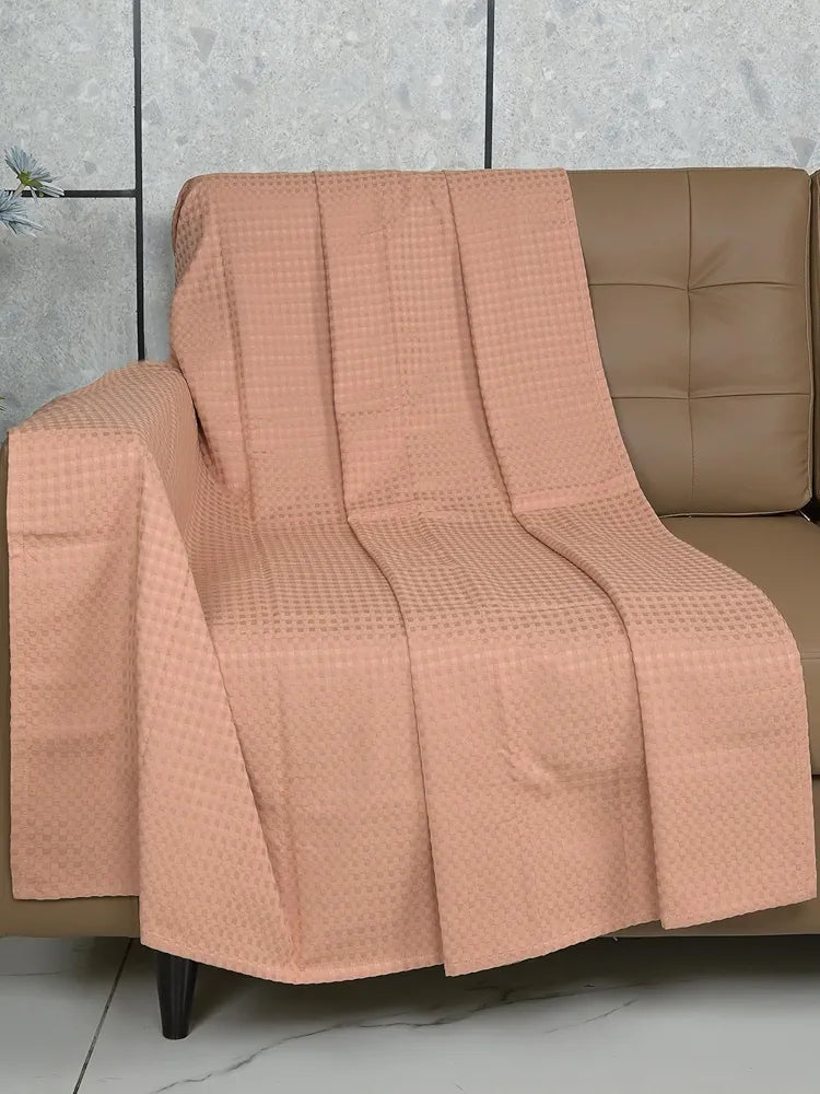 Saral Home Beige 100% Cotton Unique Waffle Design Colour Beige