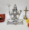Gold Art India Lord Shiva Silver Plated Antique Idol with Trishul