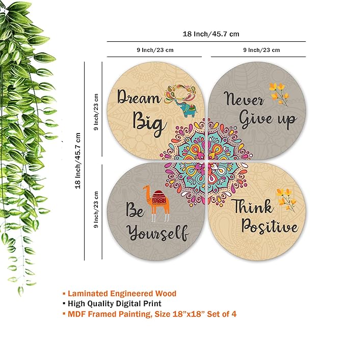 Artvibes Dream Big Quotes Wooden Wall Hanging for Home Decor | Modern Artworks Wall Decor Items