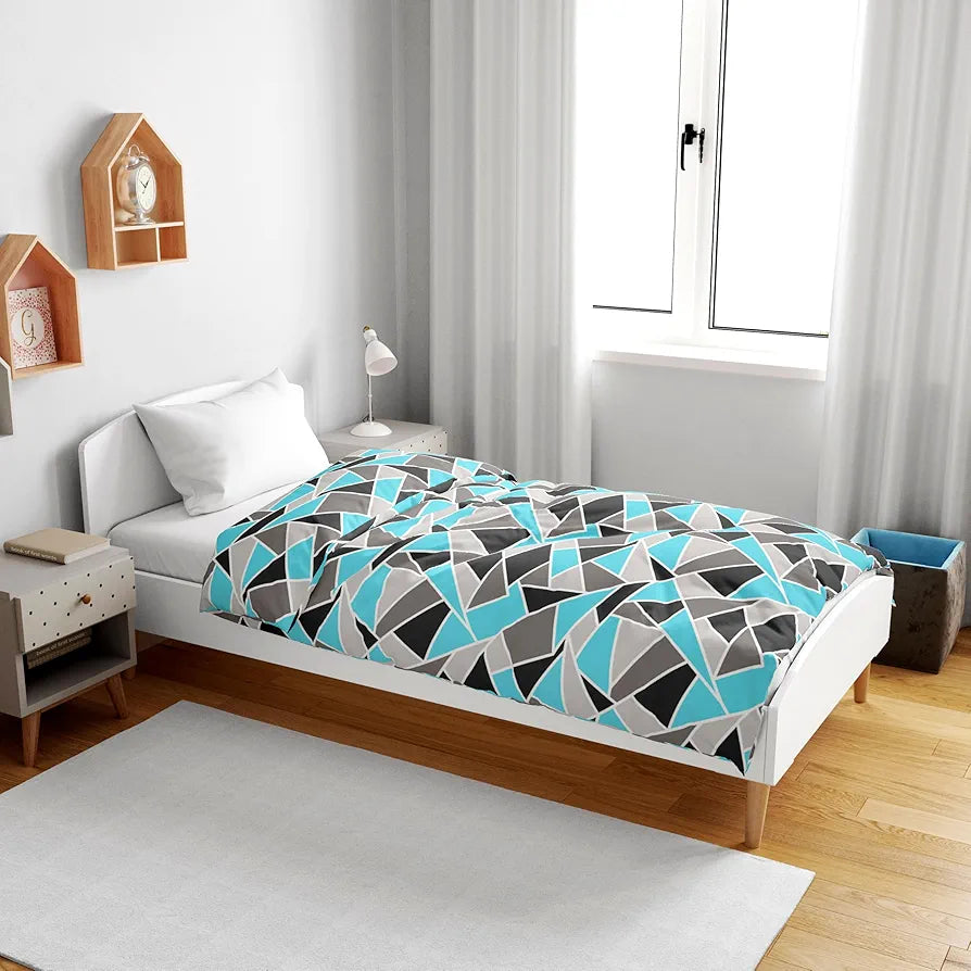 Divine Casa 120 TC 100% Cotton Toddler Baby Blanket Skin-Friendly Swaddle Dohar for 0-4 Years Colour Grey & Blue and Black