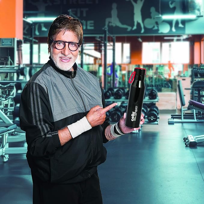 Cello Maestro Thermosteel Flask | 1 Litre | Black | 24 Hours Hot and Cold Stainless Steel Bottle