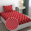 Fresh From Loom Microfiber Single Bed Geometric Bedsheet With 1 Pillow Covers 144 TC Maroon Vector