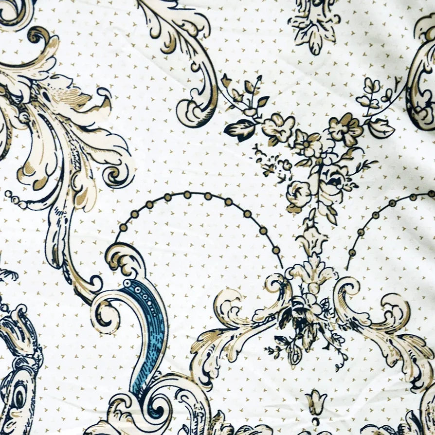 Divine Casa 120 GSM Microfiber Single Kids Dohar Soft & Lightweight Throw Blanket Paisley Pattern Colour Ivory & Beige