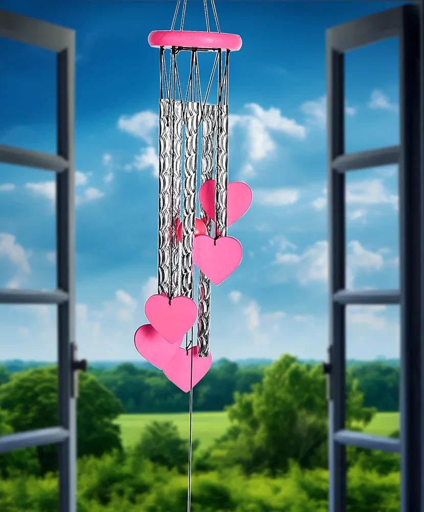 Zaicus Pink Heart Wind Chime-018