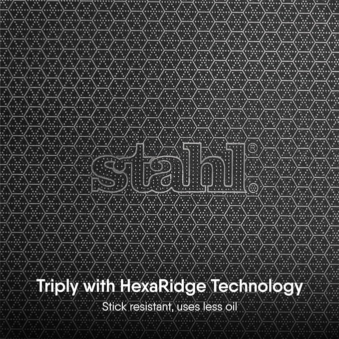 Stahl Artisan Hybrid Triply Non Stick Tasla With Lid | Stainless Steel Kadai/ Tasla for Cooking | 2.4 L | 24 Cm