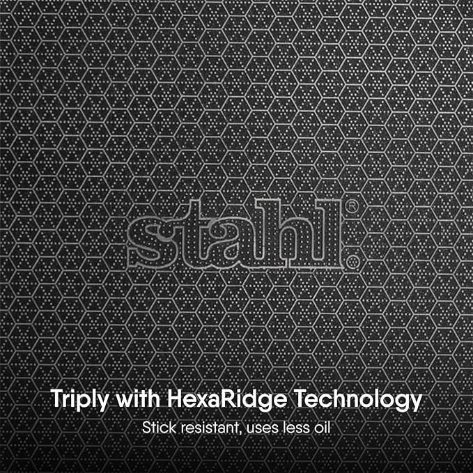 Stahl Artisan Hybrid Triply Non Stick Tasla With Lid | Stainless Steel Kadai/ Tasla for Cooking | Induction & Gas Stove Base | 1.2 L | 18cm