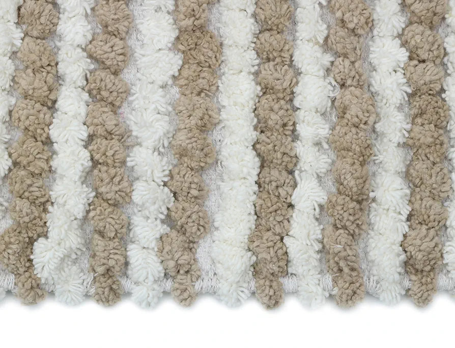 The Home Talk Luxury Chenille Round Bathmats Non-Slip Anti-Skid Colour Beige