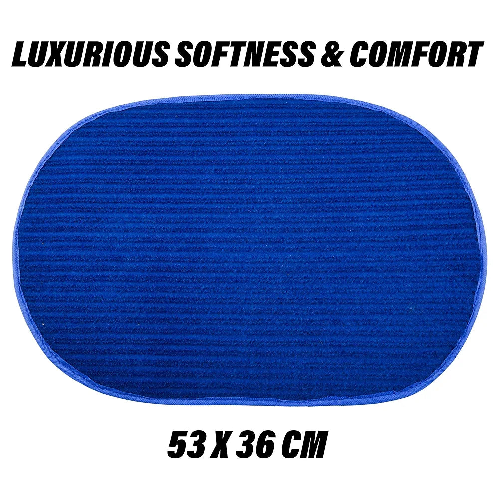 Kuber Industries Door Mat Oval Shape Door Mat Door Entrance Mat Blue Colour