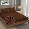 Fresh From Loom Double Bedsheet King Size Rotary Printed Wrinkle Free with 2 Pillow Covers 240 TC Copper