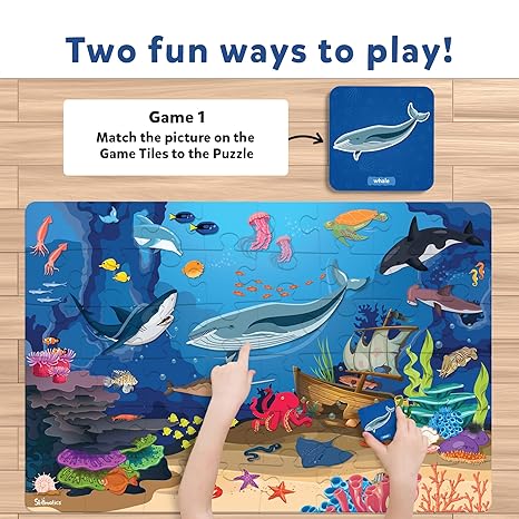 Skillmatics Floor Puzzle & Game Piece & Play Underwater Animals Jigsaw & Toddler Puzzles Educational Toy