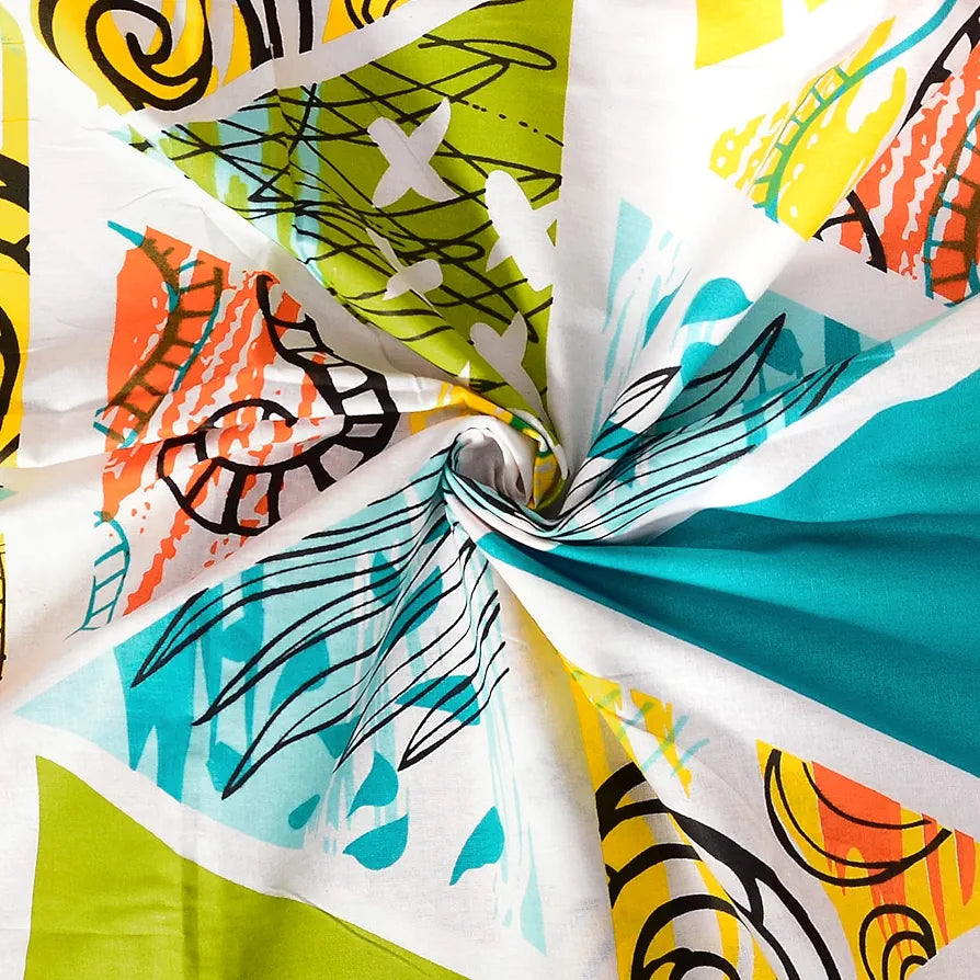 Divine Casa 144 TC 100% Cotton Double Bedsheet with 2 Pillow Covers  Abstract Pattern Colour Mustard