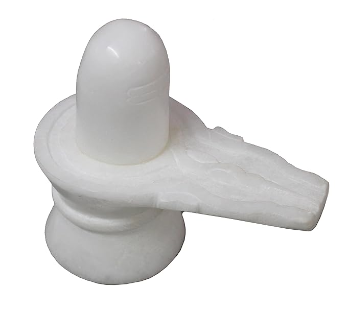StonKraft White Marble Shiva Lingam/Shiv Ling Shankar Bholenath Shivji Mahadev