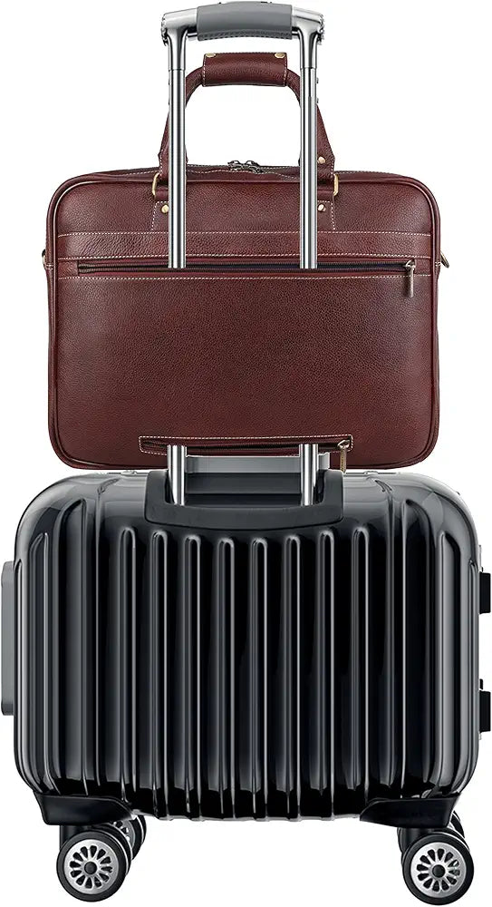 WildHorn Leather 15.6 inch Laptop Messenger Bag for Men I Multi- Pockets I Extra Storage I Carry Handles I Adjustable Strap