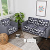 Kuber Industries Set of 6 Durable 2+1 Seater Sofa Covers Lotus Print Grey