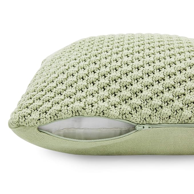 Haus & kinder Decorative Embroidered Cushion Cover 16inch x 16inch | Colour Bubble Mint