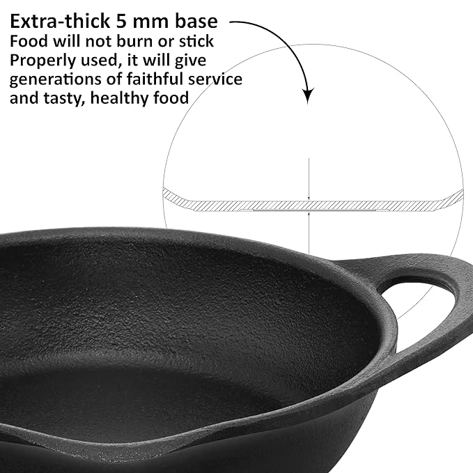 Hawkins Futura Cast Iron Frying Pan 24 Cm Diameter Cast Iron Skillet