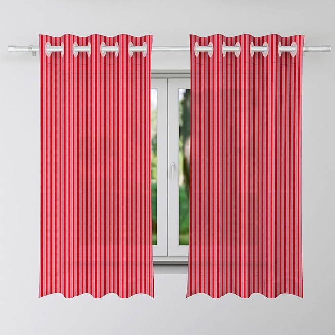 Kuber Industries Window Curtain Sheer Parda for Living Room Lining Net Colour Maroon Colour