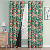 Cloth Fusion Blackout Printed Premium Door Curtains 7 Feet Long Set of 2 Green Roses