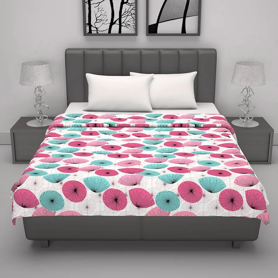 Divine Casa 100% Cotton Double Bed Dohar Ultra-Soft AC Blanket Colour Rose Pink