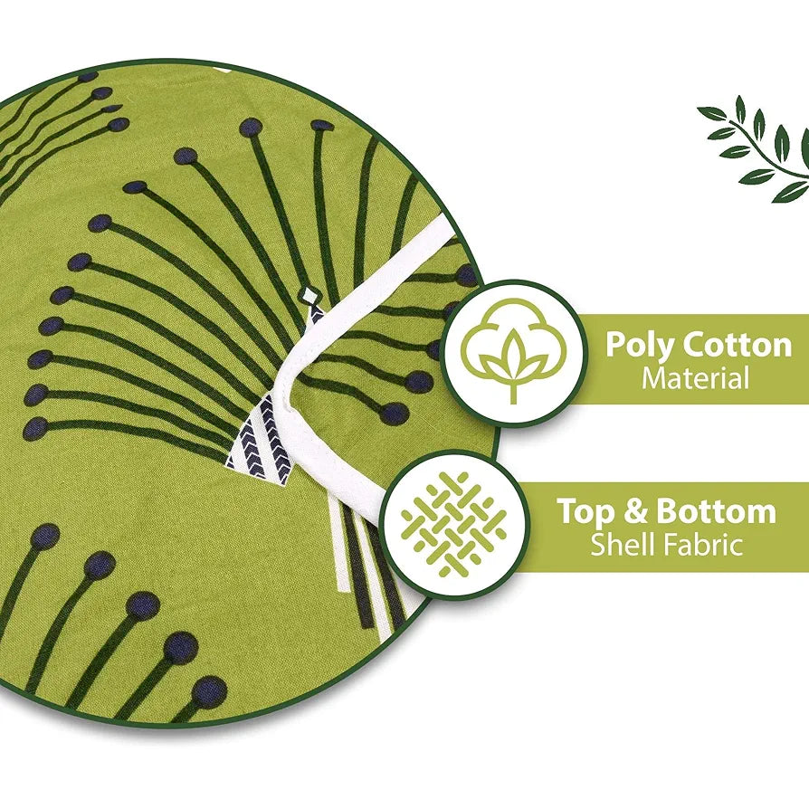 Divine Casa 120 GSM Glace Cotton Single Bed Dohar Lightweight & Reversible AC Blanket Colour Olive Green & Azure Blue