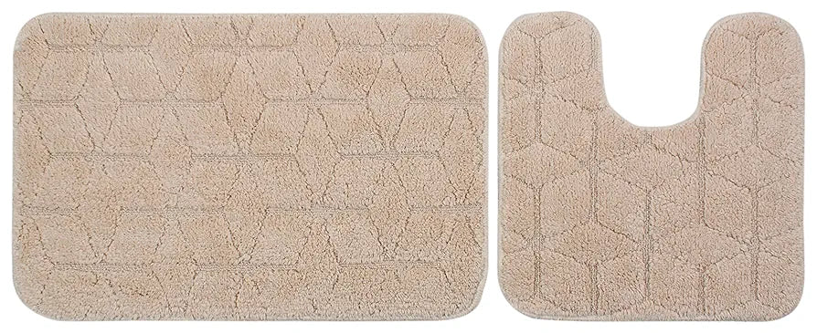 Saral Home Solid Antiskid Bathmat Set Colour Beige