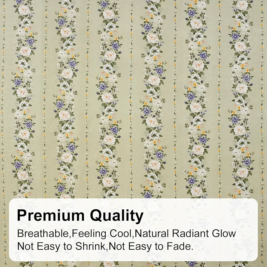 Fresh From Loom Soft Floral Print Microfiber Single Bed Bedsheet Set 240 TC 1 Pillow Covers Multicolor Pale-Leaf