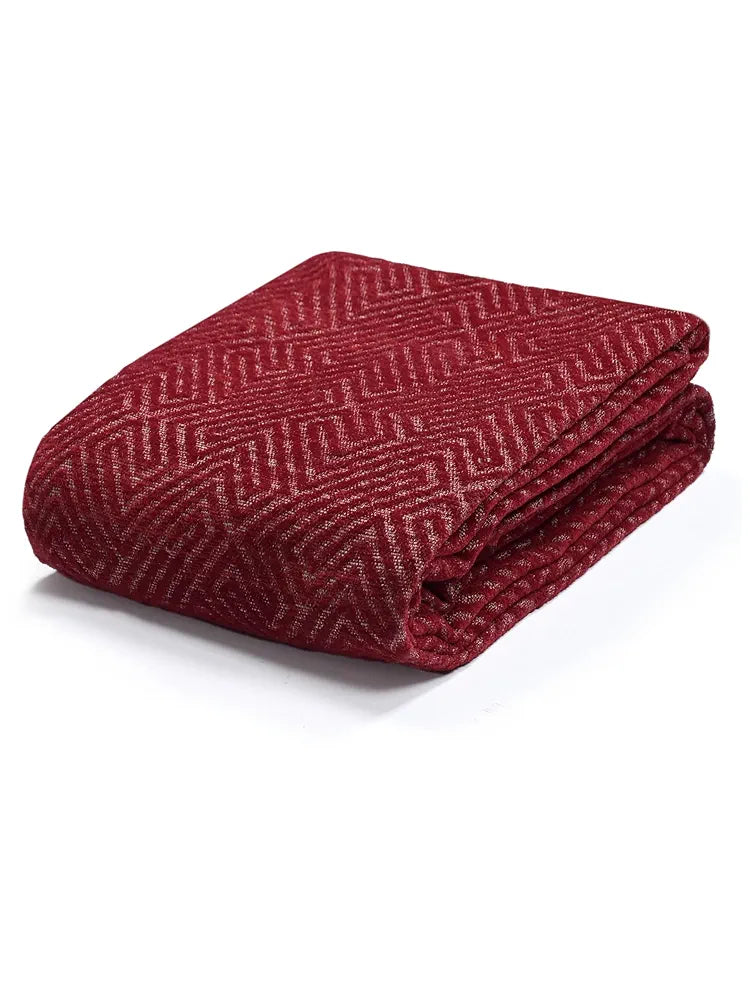 Saral Home Chenille 3 Seater Sofa Cover Throw Colour Red & Maroon