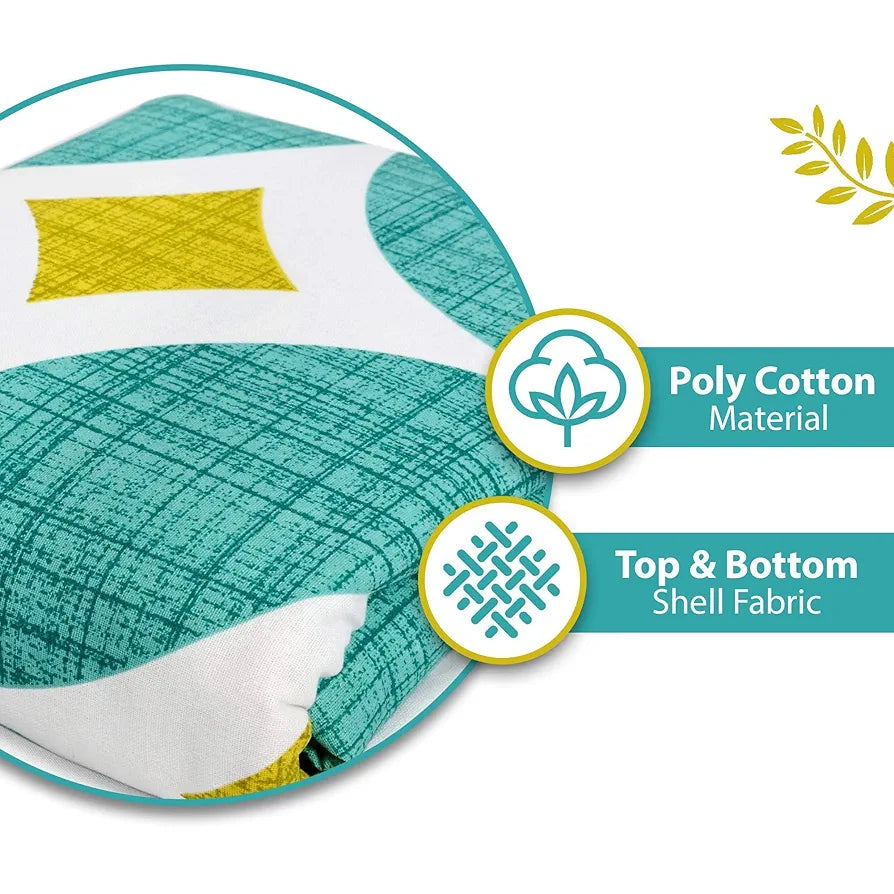 Divine Casa Glace Cotton Single Bed Dohar 120 GSM Lightweight AC Blanket Reversible Summer Quilt Colour Turquoise Blue & Leaf Green