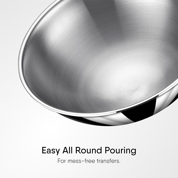 Stahl Artisan Triply Stainless Steel Tasla With Lid | Kadhai Without Handle | Induction & Gas Stove Compatible | 3.3 L | 26 Cm