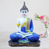 Jaipur Ace Meditating Buddha Polyresin Idol Showpiece White Blue Sitting Buddha