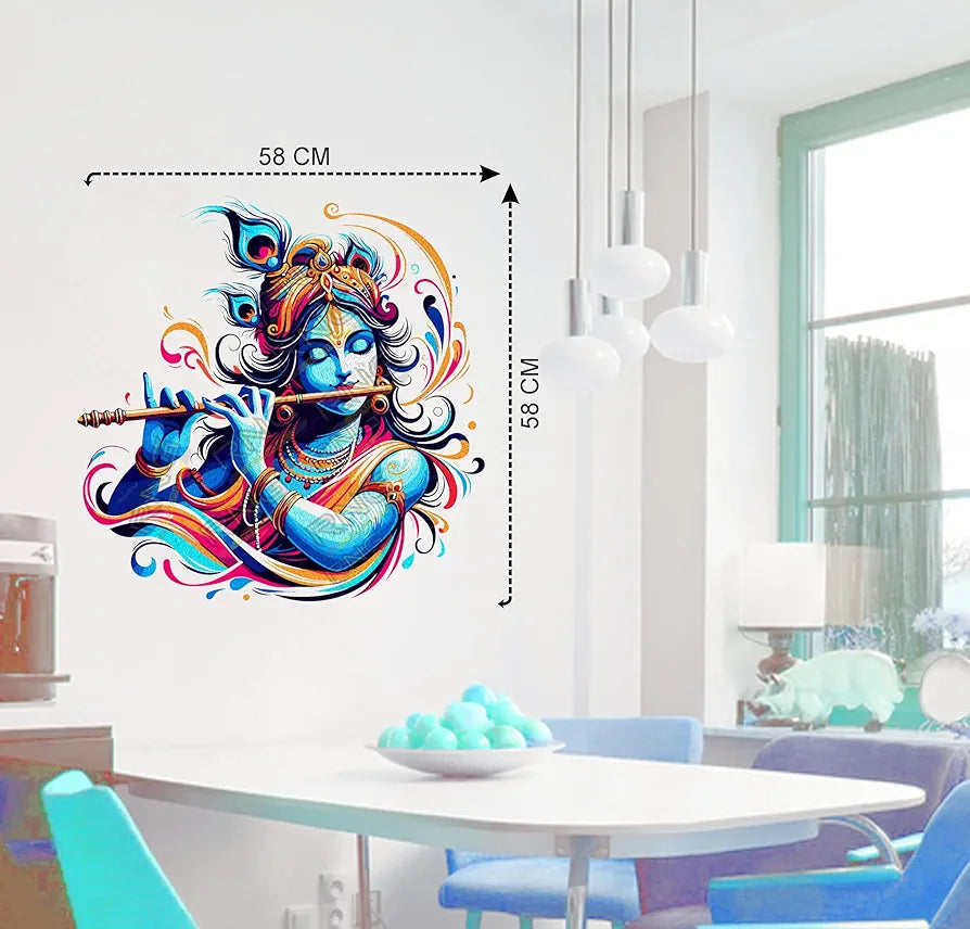 Rng Graphics Pvc Vinyl Little Krishna Wall Sticker Multicolor 58 Cm X 58cm DW-120L