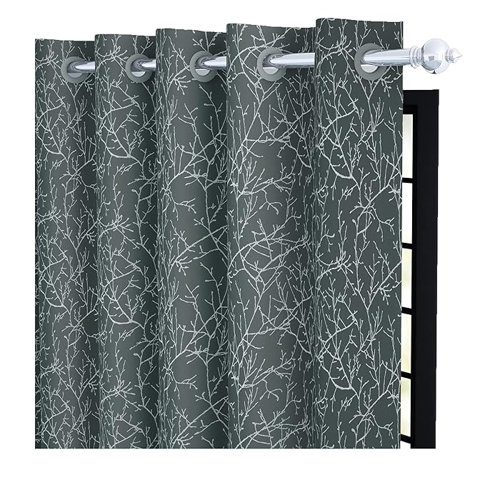 Story@Home Blackout Curtains for 5 Feet Window Long 1 Piece Colour Grey