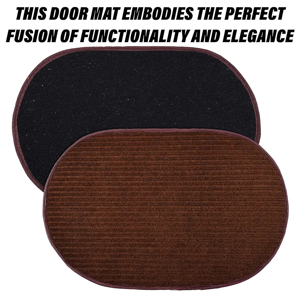 Kuber Industries Door Mat Oval Shape Door Mat Door Entrance Mat Colour Brown