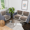 Kuber Industries Set of 6 Durable 2+1 Seater Sofa Cover for Living Room Arabica Look Brown & Golden Foil