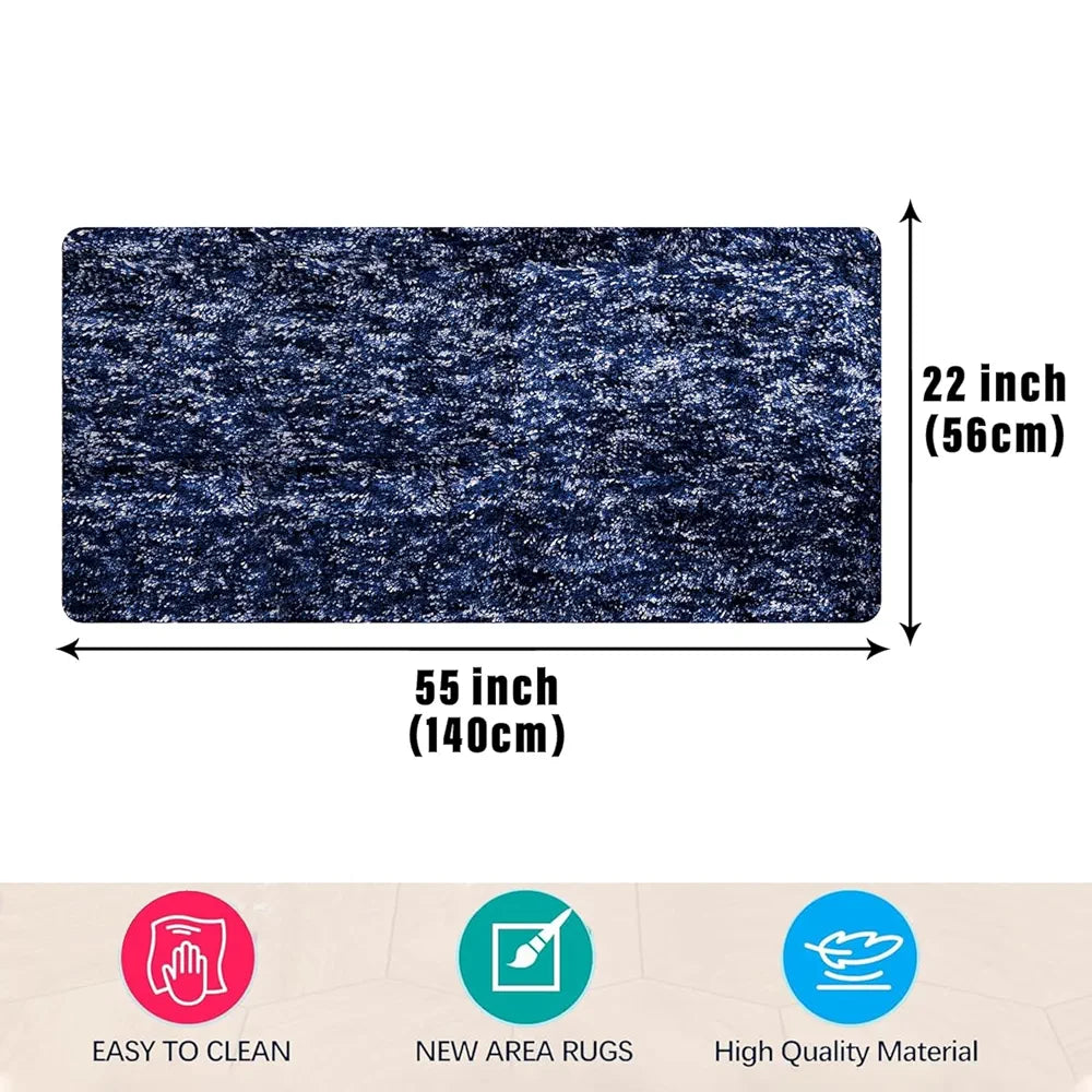 Kuber Industries Bedside Runner for Bedroom & Living Room Blue