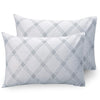 Huesland by Ahmedabad Cotton 186 TC Cotton Pillow Cover Set of 2 | White | Grey Pattern