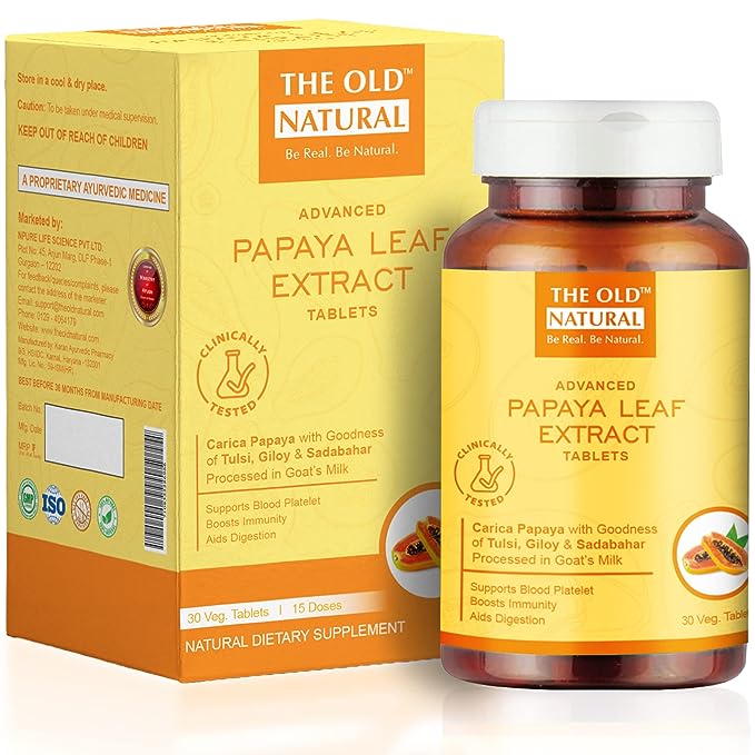 The Old Natural Papaya Leaf Extract - 30 tabs
