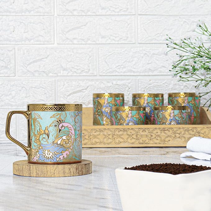 Femora Bone China Gold Tea Cup | Heaven Gold | 180 Ml