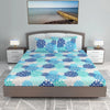 Divine Casa 100% Cotton 144 TC Bedsheet for Double Bed King Size Bedsheet with 2 Pillow Covers Colour Blue